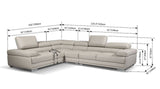 2119 White 4-Piece Top-Grain Leather Sectional from ESF Furniture - Luna Furniture