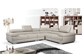 2119 Gray 4-Piece Top-Grain Leather Sectional from ESF Furniture - Luna Furniture