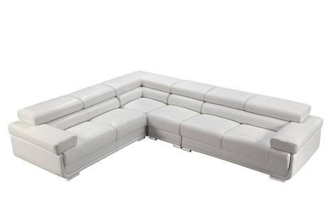 2119 White 4-Piece Top-Grain Leather Sectional from ESF Furniture - Luna Furniture