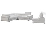 2119 White 4-Piece Top-Grain Leather Sectional from ESF Furniture - Luna Furniture