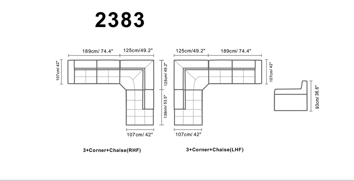 2383 Sectional Left from ESF Furniture - Luna Furniture