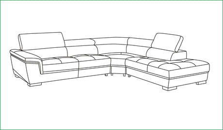 2383 White Top-grain Leather RAF Sectional from ESF Furniture - Luna Furniture