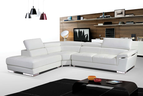 2383 White Top-grain Leather RAF Sectional from ESF Furniture - Luna Furniture