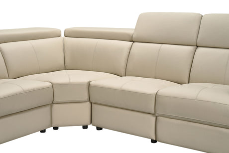 6021 Light Beige Top-grain Leather Reclining Sectional from ESF Furniture - Luna Furniture