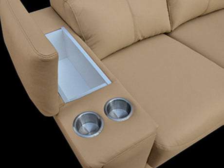 8312 Brown/Walnut Top-grain Leather LAF Sectional from ESF Furniture - Luna Furniture