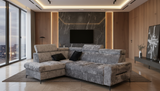 Daytona Silver Storage Sleeper LAF Chaise Sectional from ESF Furniture - Luna Furniture