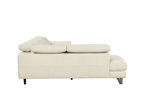 Eminence Bianco Latte Top-grain Leather LAF Sectional from ESF Furniture - Luna Furniture