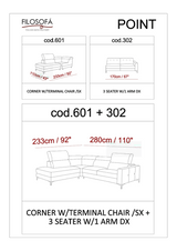 Point Left Sectional from ESF Furniture - Luna Furniture
