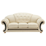Apolo Ivory Italian Leather Sofa from ESF Furniture - Luna Furniture