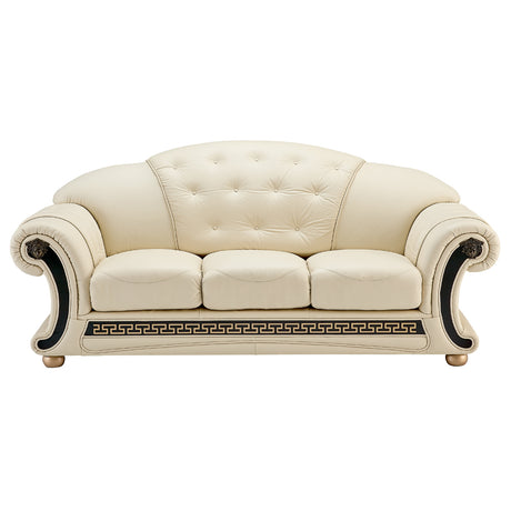 Apolo Ivory Italian Leather Sofa from ESF Furniture - Luna Furniture