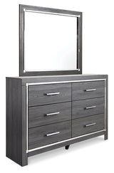 Lodanna Full Panel Bed with Mirrored Dresser and Chest in Gray from Ashley - Luna Furniture