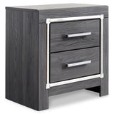 Lodanna Full Upholstered Panel Headboard Bed with Mirrored Dresser and 2 Nightstands in Gray from Ashley - Luna Furniture