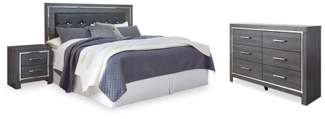 Lodanna Gray King/Cal King Panel Headboard, Dresser and Nightstand from Ashley - Luna Furniture