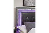 Lodanna Gray King LED Upholstered Panel Bed from Ashley - Luna Furniture