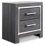 Lodanna Gray King Panel Bed, Dresser, Mirror, Chest and 2 Nightstands from Ashley - Luna Furniture