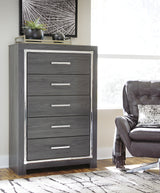 Lodanna Gray King Storage Bed, 2 Dressers, Cheat and Nightstand from Ashley - Luna Furniture