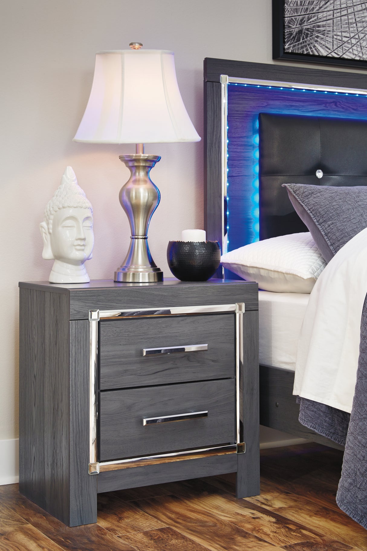 Lodanna Gray King Storage Bed, 2 Dressers, Cheat and Nightstand from Ashley - Luna Furniture