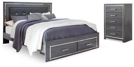 Lodanna Gray King Storage Bed and Chest from Ashley - Luna Furniture