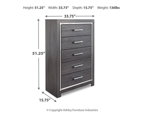 Lodanna Gray King Upholstered Panel Bed, Dresser, Chest and 2 Nightstands from Ashley - Luna Furniture