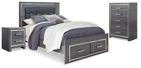 Lodanna Gray Queen Storage Bed, Chest and Nightstand from Ashley - Luna Furniture