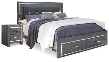 Lodanna Gray Queen Storage Bed and Nightstand from Ashley - Luna Furniture