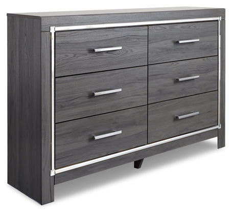 Lodanna King/California King Upholstered Panel Headboard Bed with Dresser in Gray from Ashley Furniture - Luna Furniture