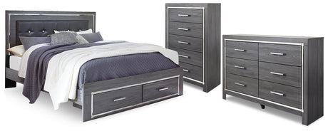 Lodanna King Storage Bed, Dresser and Chest from Ashley - Luna Furniture