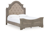 Lodenbay Antique Gray Queen Upholstered Panel Bed from Ashley - Luna Furniture