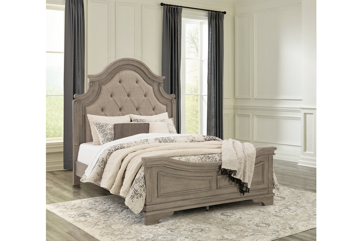 Lodenbay Antique Gray Queen Upholstered Panel Bed from Ashley - Luna Furniture