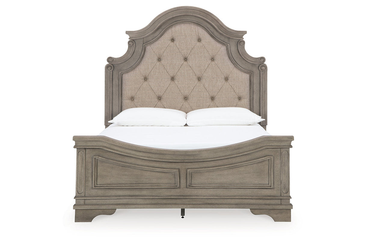Lodenbay Antique Gray Queen Upholstered Panel Bed from Ashley - Luna Furniture