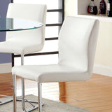 Lodia White/Chrome Counter Height Chair from Furniture of America - Luna Furniture