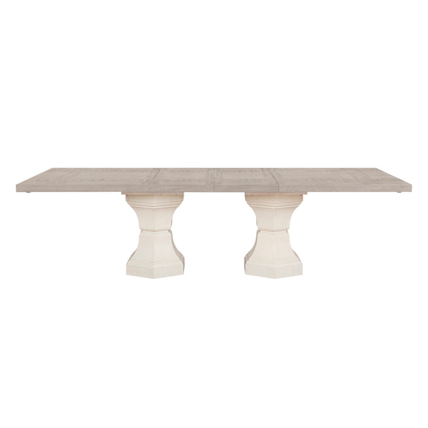 Lofton Light Gray/White Extendable Dining Table