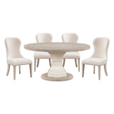 Lofton Light Gray/Ivory 5-Piece 60" Round Dining Set from Homelegance - Luna Furniture