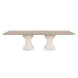 Lofton Light Gray/Ivory 9-Piece 108" Double Pedestal Extendable Dining Set from Homelegance - Luna Furniture