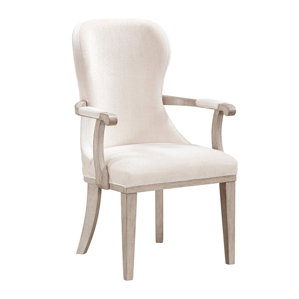 Lofton Light Gray/Ivory Arm Chair, Set of 2