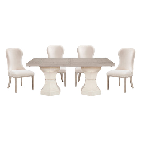 Lofton Light Gray/Ivory Extendable Dining Set from Homelegance - Luna Furniture