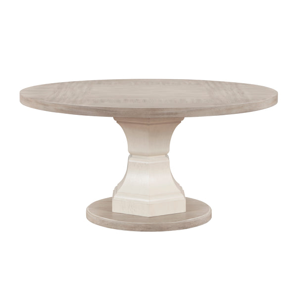 Lofton Light Gray/White Round Dining Table