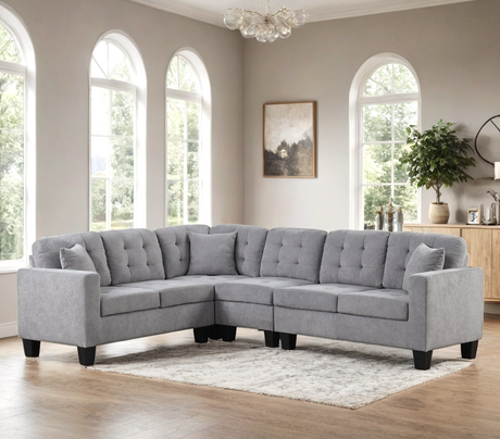 Logan Gray Reversible Sectional from Happy Homes - Luna Furniture