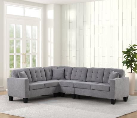 Logan Gray Reversible Sectional from Happy Homes - Luna Furniture