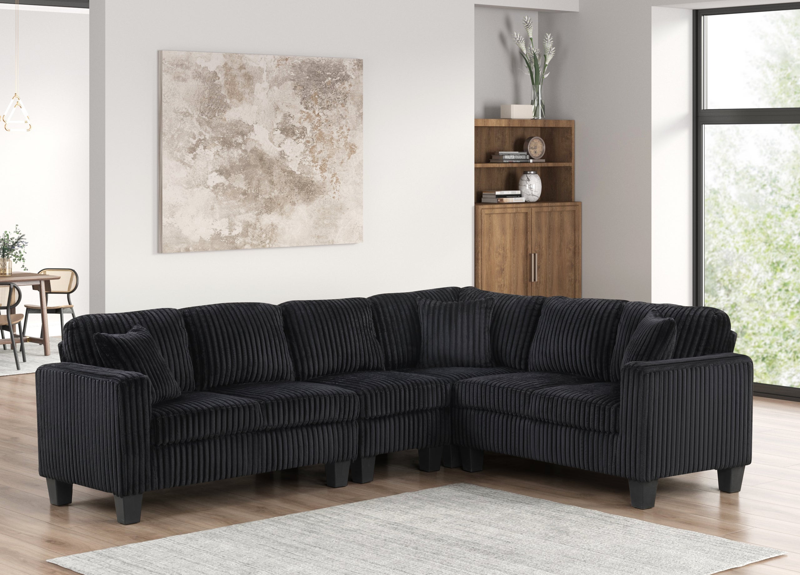 Logan Onyx Reversible Sectional – Luna Furniture