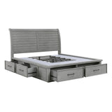 Logandale Antique Gray King Sleigh Storage Platform Bed from Homelegance - Luna Furniture