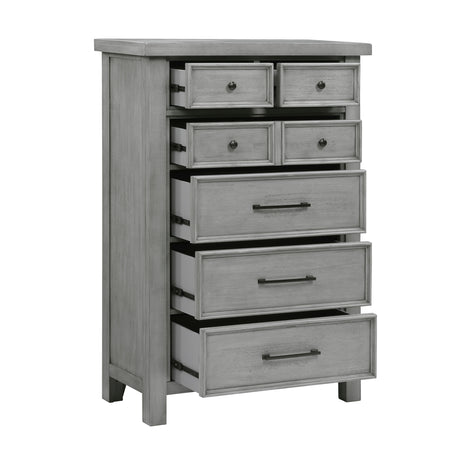 Logandale Antique Gray Sleigh Storage Platform Bedroom Set from Homelegance - Luna Furniture