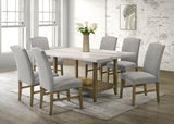 Lola Gray/Brown 7-Piece Genuine Marble Top Dining Set from Happy Homes - Luna Furniture