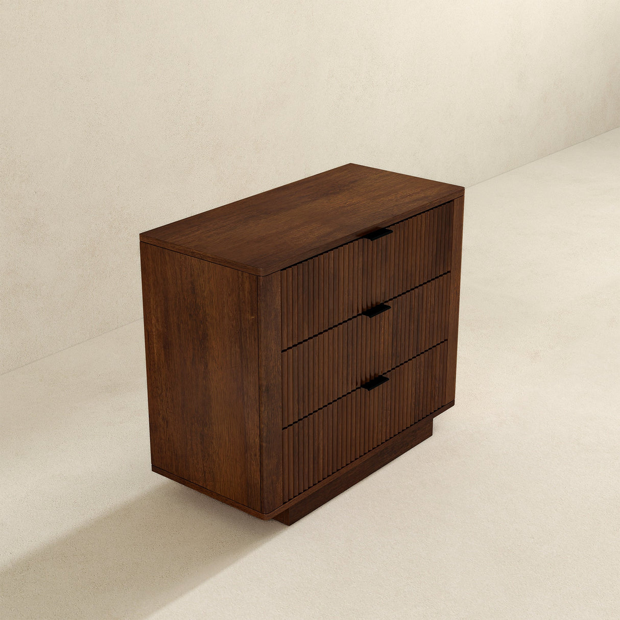 Lola Walnut Nightstand 3-Drawer from Midinmod - Luna Furniture