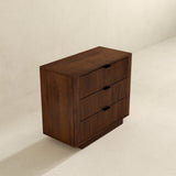 Lola Walnut Nightstand 3-Drawer from Midinmod - Luna Furniture