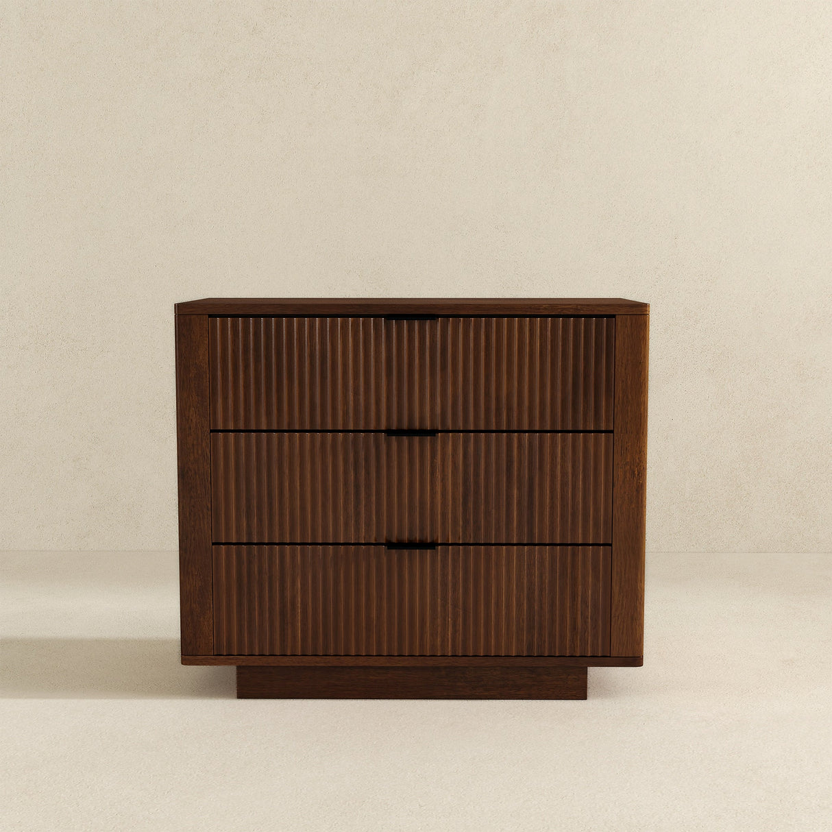 Lola Walnut Nightstand 3-Drawer from Midinmod - Luna Furniture