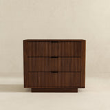 Lola Walnut Nightstand 3-Drawer from Midinmod - Luna Furniture