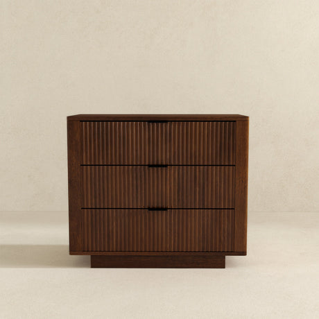 Lola Walnut Nightstand 3-Drawer from Midinmod - Luna Furniture