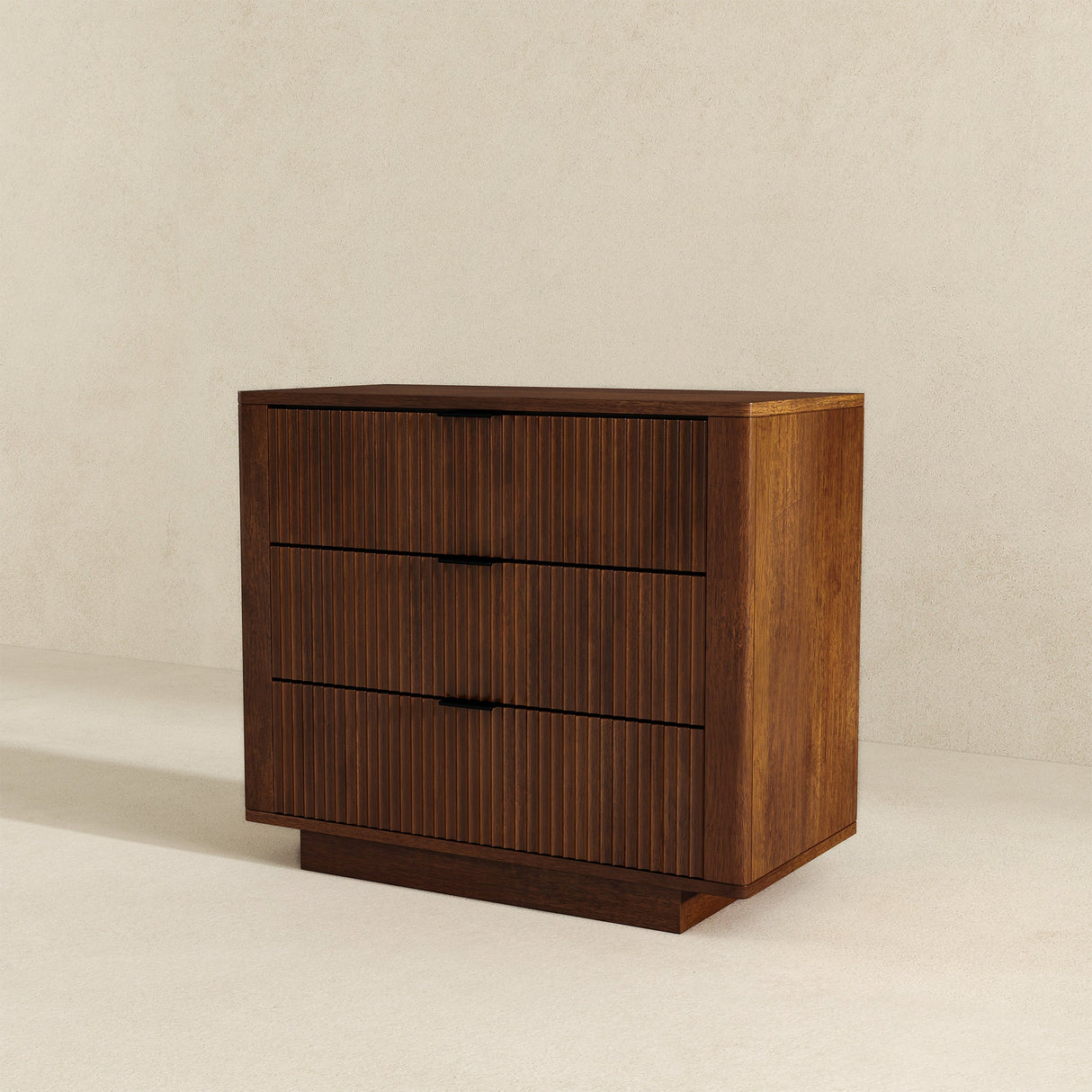 Lola Walnut Nightstand 3-Drawer from Midinmod - Luna Furniture
