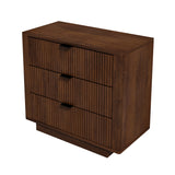 Lola Walnut Nightstand 3-Drawer from Midinmod - Luna Furniture